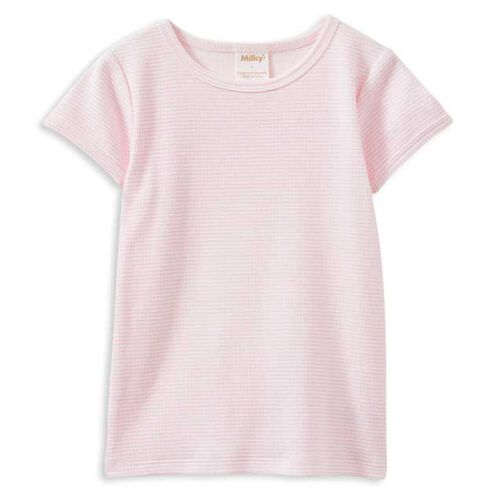 Milky Pink Stripe Rib Tee